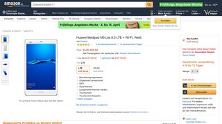 
                            10. Huawei Medipad M3 Lite 8.0 LTE + Wi-Fi, Weiß: Amazon.de ...