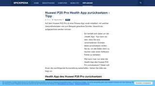 
                            9. Huawei P20 Pro Health App zurücksetzen - Tipp - Spickipedia