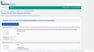 
                            1. Huawei P8 Lite Wlan Hotsport einrichten - Android-Hilfe