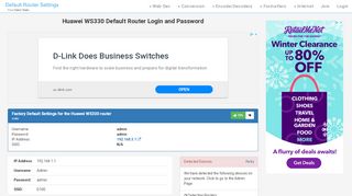 
                            7. Huawei WS330 Default Router Login and Password - Clean CSS