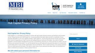 
                            8. Hub Capital Privacy Policy | MBI Financial Inc.