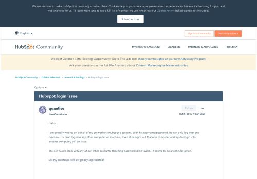 
                            2. HubSpot Community - Hubspot Login Issue - HubSpot Community