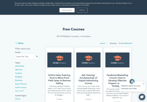 
                            3. HubSpot | Free Courses