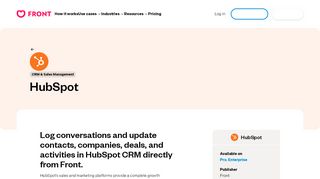 
                            10. HubSpot | Front - FrontApp
