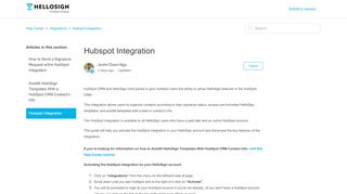 
                            6. Hubspot Integration – Help Center - HelloSign