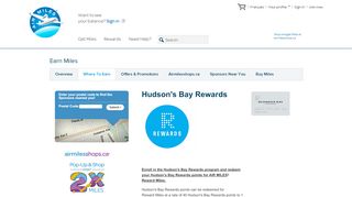 
                            12. Hudson's Bay Rewards - AIR MILES -