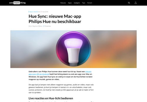 
                            12. Hue Sync: nieuwe Mac-app Philips Hue nu beschikbaar » One More ...