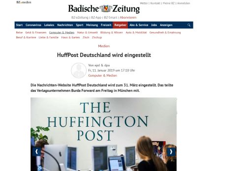 
                            8. HuffPost Deutschland wird eingestellt - Computer & Medien ...
