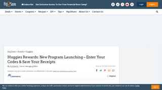 
                            9. Huggies Rewards: New Program Launching - Enter Your Codes ...