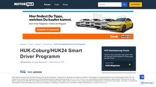 
                            9. HUK-Coburg/HUK24 Smart Driver Programm - Start Forum... - Motor-Talk