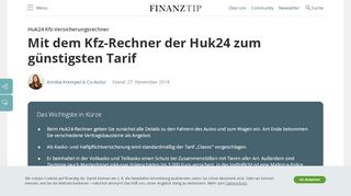 
                            5. Huk24 Kfz-Versicherungsrechner: So berechnen Sie die ... - Finanztip