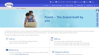 
                            3. HUL Pureit - Contact Us | Pureit Water India