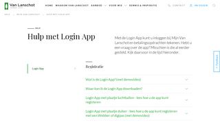 
                            9. Hulp nodig met de Login App? | Van Lanschot
