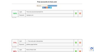 
                            4. hulu.com - free accounts, logins and passwords