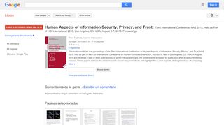 
                            7. Human Aspects of Information Security, Privacy, and Trust: Third ... - Resultado de Google Books
