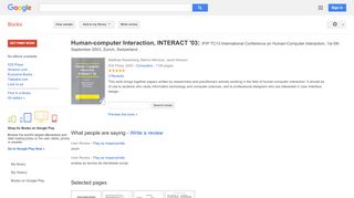 
                            10. Human-computer Interaction, INTERACT '03: IFIP TC13 International ...