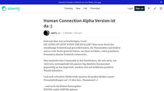 
                            7. Human Connection Alpha Version ist da :) — Steemit