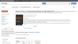 
                            11. Human Factors in Organizational Design and Management-VI: ... - Google Books-Ergebnisseite