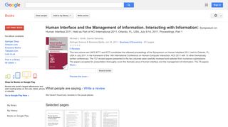 
                            7. Human Interface and the Management of Information. Interacting with ...