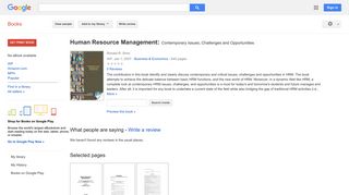 
                            9. Human Resource Management: Contemporary Issues, Challenges and ... - Google Books Result