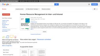 
                            10. Human Resource Management im Inter- und Intranet