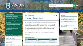 
                            5. Human Resources | Avon CT