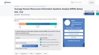 
                            13. Human Resources Information Systems Analyst (HRIS) Salary