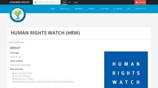 
                            13. HUMAN RIGHTS WATCH (HRW) - EuroMed Rights