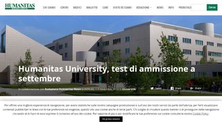 
                            8. Humanitas University, test di ammissione a settembre - Humanitas News