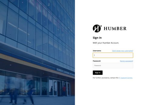 
                            1. Humber Central Authentication Service - Humber College