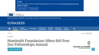 
                            10. Humboldt Foundation Offers 500 Post Doc Fellowships Annual ...