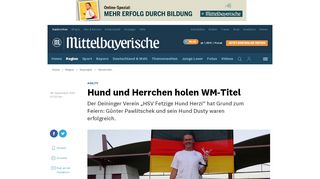 
                            13. Hund und Herrchen holen WM-Titel - Deining - Mittelbayerische