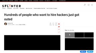 
                            5. Hundreds of people who want to hire hackers just got outed - Splinter