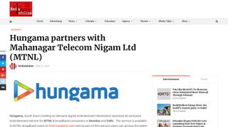 
                            8. Hungama partners with Mahanagar Telecom Nigam Ltd (MTNL ...