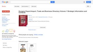 
                            8. Hungary Export-Import, Trade and Business Directory Volume 1 ... - Google Books резултат
