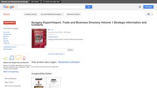 
                            11. Hungary Export-Import, Trade and Business Directory Volume 1 ...