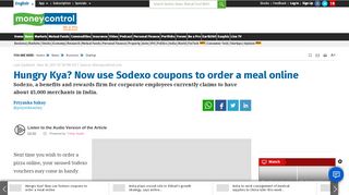 
                            11. Hungry Kya? Now use Sodexo coupons to order a meal online ...