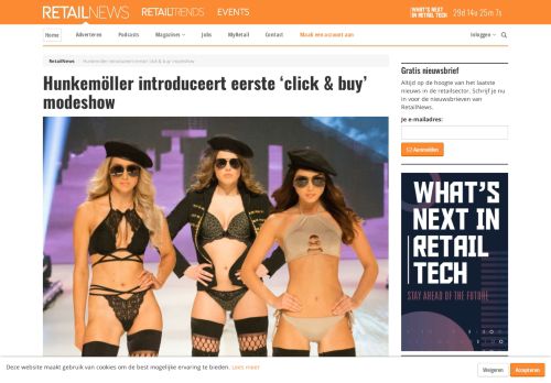 
                            3. Hunkemöller introduceert eerste 'click & buy' modeshow - RetailNews.nl
