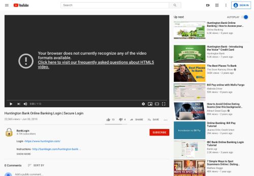 
                            5. Huntington Bank Online Banking Login | Secure Login - YouTube