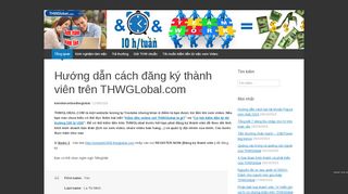 
                            2. Hướng dẫn cách đăng ký thành viên trên THWGLobal.com | Kiếm tiền ...