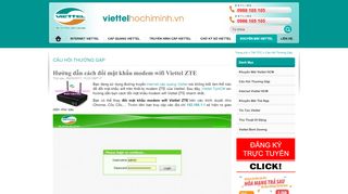 
                            1. Hướng dẫn cách đổi mật khẩu modem wifi Viettel ZTE trong vòng 2 phút