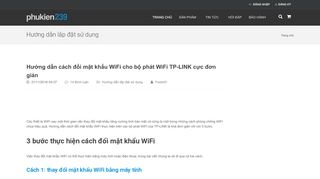 
                            5. Hướng dẫn cách đổi mật khẩu WiFi cho bộ phát WiFi TP-LINK cực ...