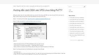 
                            9. Hướng dẫn cách SSH vào VPS Linux bằng PuTTY