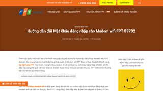 
                            2. Hướng dẫn đổi Mật Khẩu đăng nhập cho Modem wifi FPT G97D2 ...