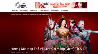 
                            9. Hướng Dẫn Nạp Thẻ Võ Lâm Chi Mộng (vlcm) - GAME NÀO HAY