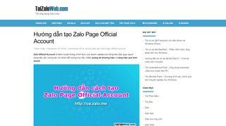 
                            9. Hướng dẫn tạo Zalo Page Official Account - Tải Zalo