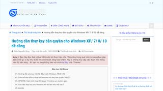 
                            8. Hướng dẫn thay key bản quyền cho Windows XP/ 7/ 8/ 10 dễ dàng