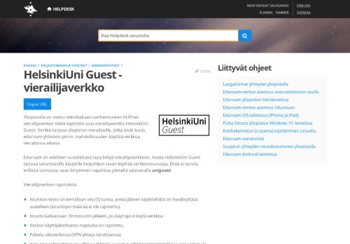 
                            4. HUPnet-tunnus vierailijoille - Helsingin yliopiston Helpdesk