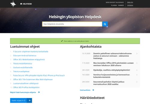 
                            1. HUPnet-verkon käyttöönotto ja käyttö - Helsingin yliopiston Helpdesk