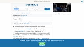 
                            9. Hur används ordet experthjälp - Synonymer.se